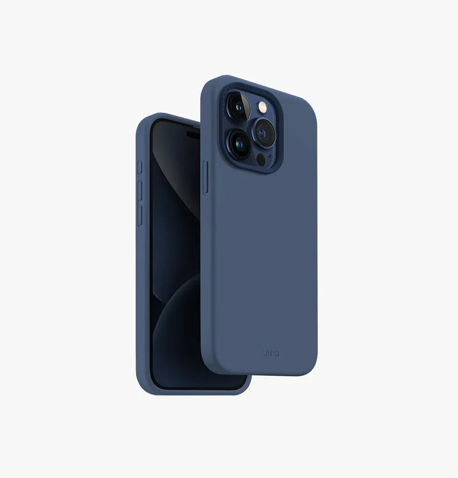 Uniq Hybrid iPhone 15 Pro Mag click Charging Case Lino Hue-Navy Blue
