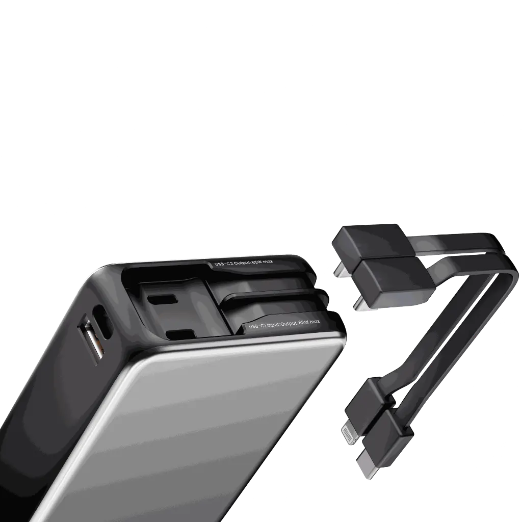 ZLOS 20000mAh MB20 Power Bank 65W with Built-in Cables