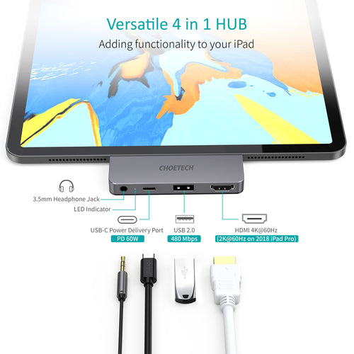 Choetech 4 IN 1 USB C HUB For All USB C Port Devices-5SUO