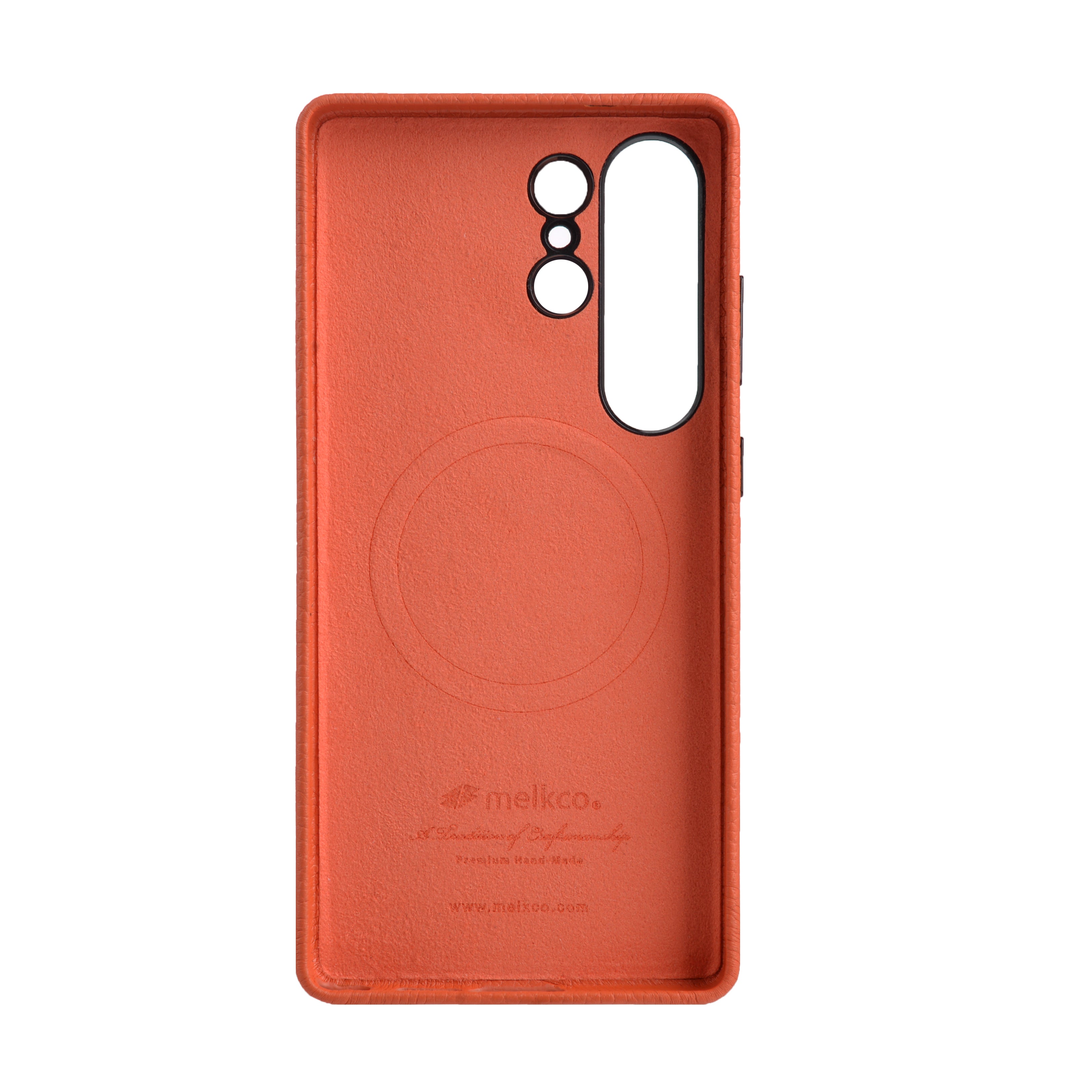 Melkco Origin Series Leather Regal Snap Magsafe Cover Samsung S25 Ultra-Orange