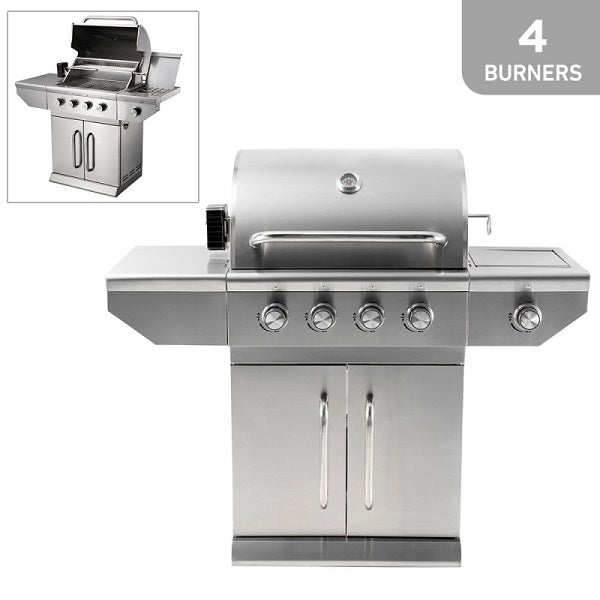 Grill on Gas with Built in Side Cooker Stainless Steel-RZQ0