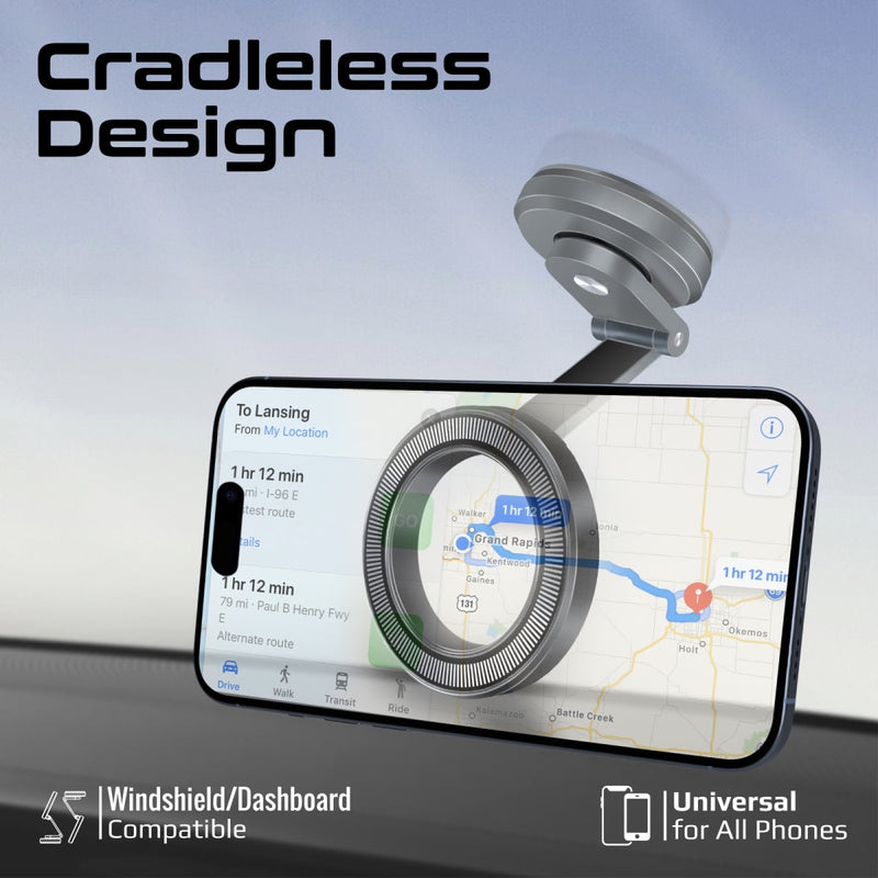 360° Cradleless MagSafe Smartphone Mount with Anti-Slip - Grey - TJR8WET