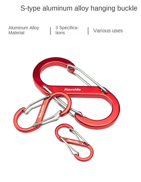 Naturehike S Type Aluminum Alloy Hook - Red 2PCs (Medium)