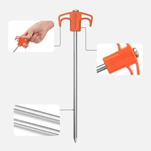 Naturehike (Hill) Campsite Galvanized iron Nail- Orange