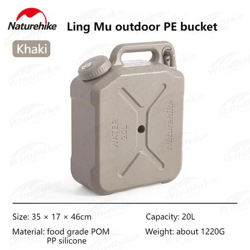Naturehike Outdoor PE Water Bucket - Khaki (12L)