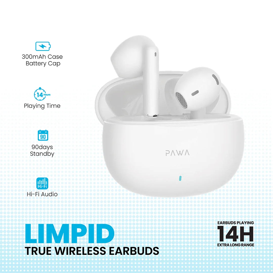 Pawa Limpid True Wireless Earbuds - white