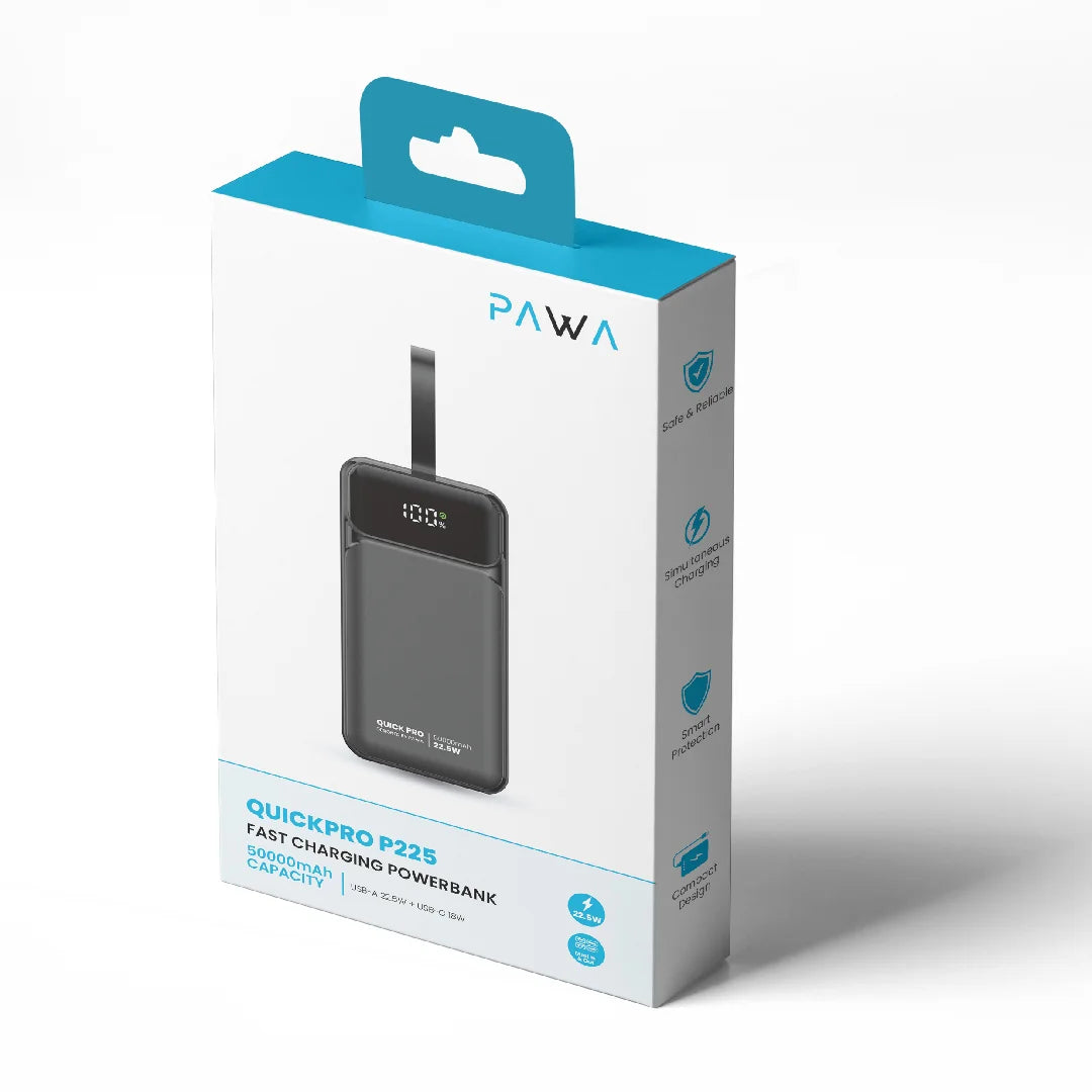 Pawa QuickPro P225 Fast Charging Powerbank with 50000mAh Capacity.