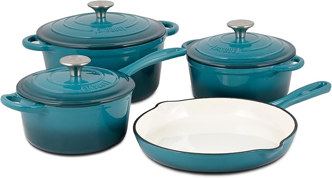 OSFE-7PCS Cast Iron Cookware Set- OSFE-CI7-BLU