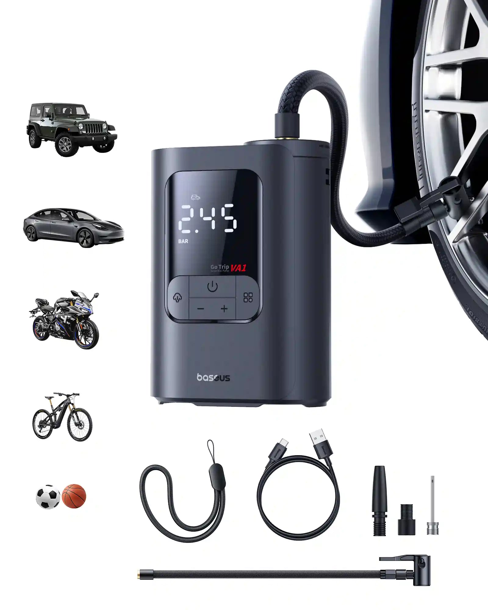 Baseus GoTrip VA1 Max Super Mini Cordless Inflator 22-Cylinder - Cosmic Black