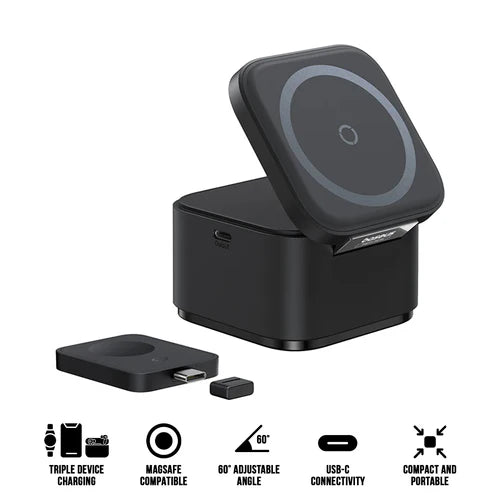 Baseus MagPro 3-in-1 Qi2 Magnetic Wireless Charger 25W - Cosmic Black