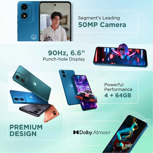 Motorola Moto G04S Power 64GB | 4GB الساتان الأزرق