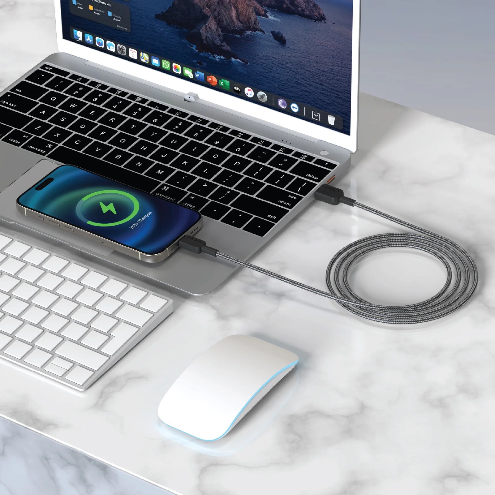 Pawa El Caro Series Usb-A To Type-C Premium Braided Cable 1.2M - Black