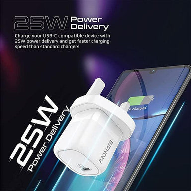 Promate Powerport 25W PD Charging adapter White - Future Store