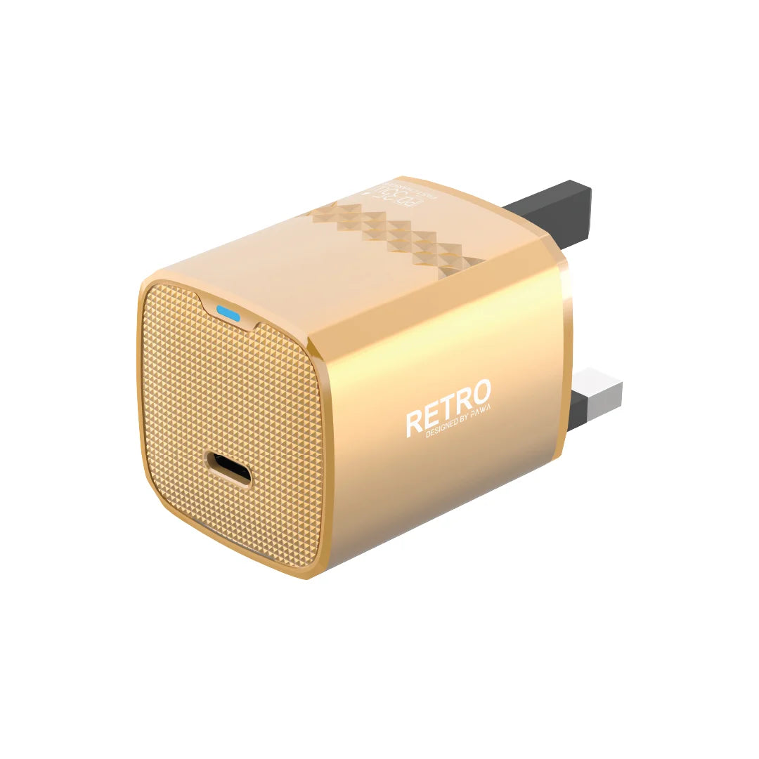 Pawa Retro 35W With Type-C Port Uk Plug - Orange
