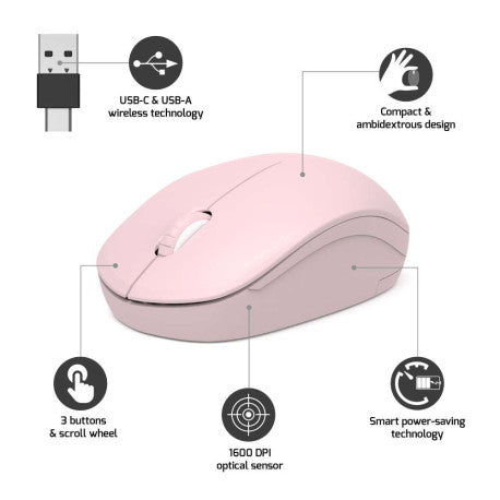 مجموعة الماوس اللاسلكية - أحمر الخدود