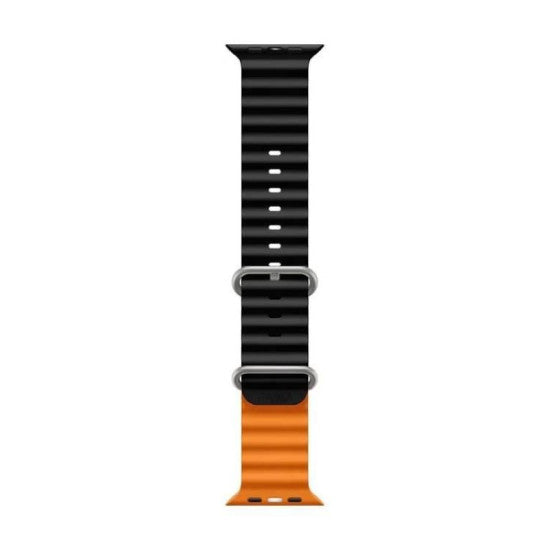 Pawa London Ocean Watch Strap Ultra/Series 8 49/45/44/42MM - Black/Orange