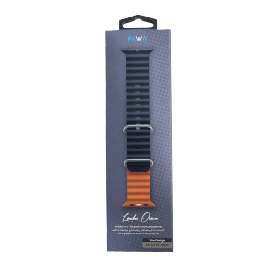 Pawa London Ocean Watch Strap Ultra/Series 8 49/45/44/42MM - Blue/Orange