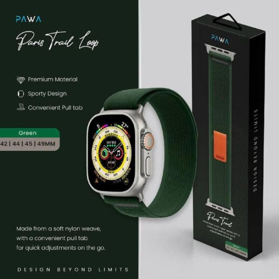 Pawa Paris Trail Loop Watch Strap Ultra/Series 8 49/45/44/42MM - Green loop