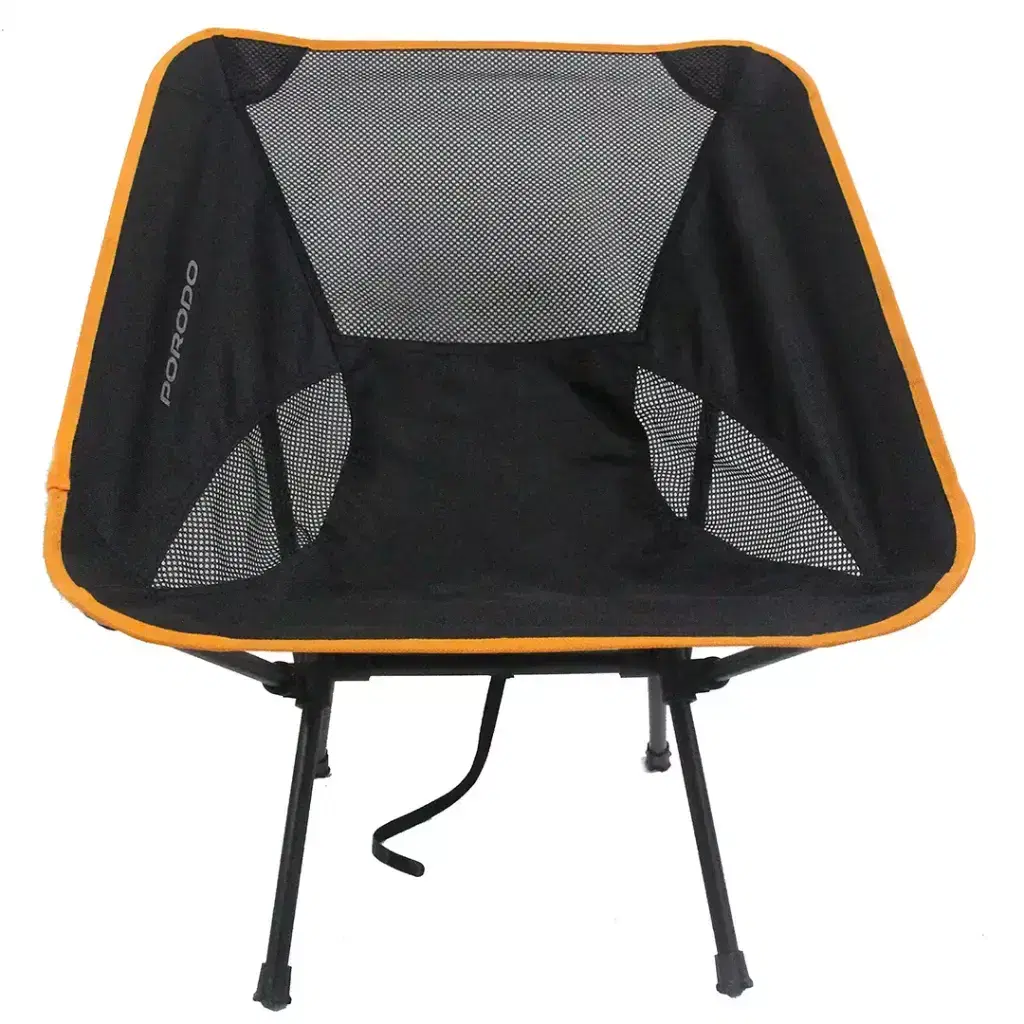 Porodo Lifestyle Mesh fabric Comfort camping chair with Handy Storage Pouch -Black