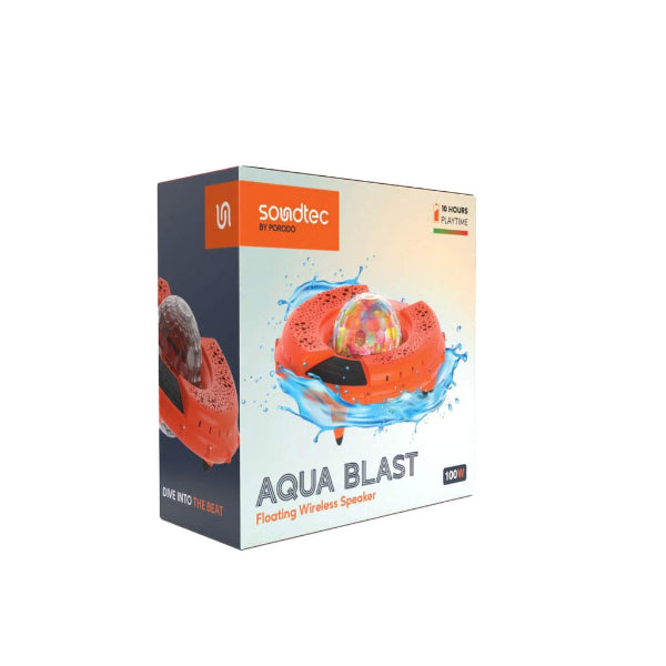 Porodo Soundtec Disco Ledlight Floating Waterproof Speaker-Orange.