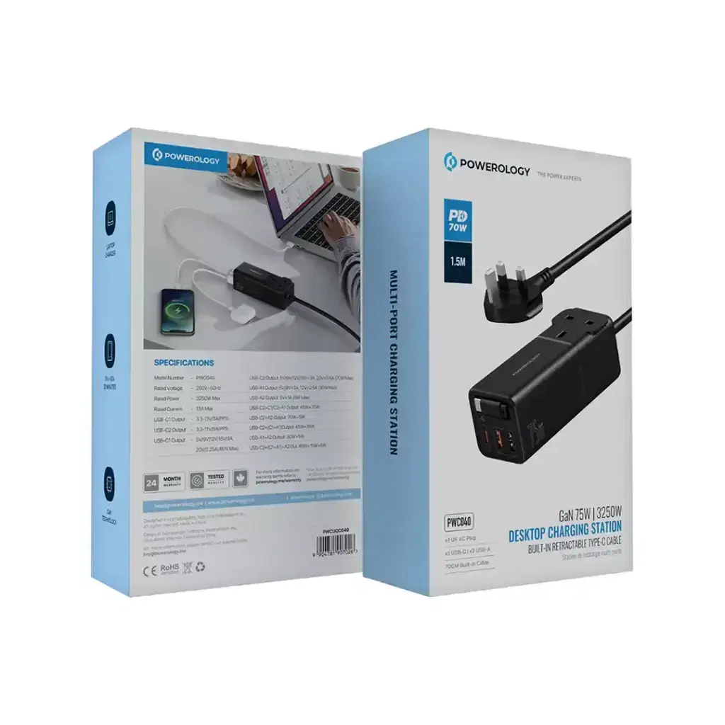 Powerology Desktop Charging Station Black