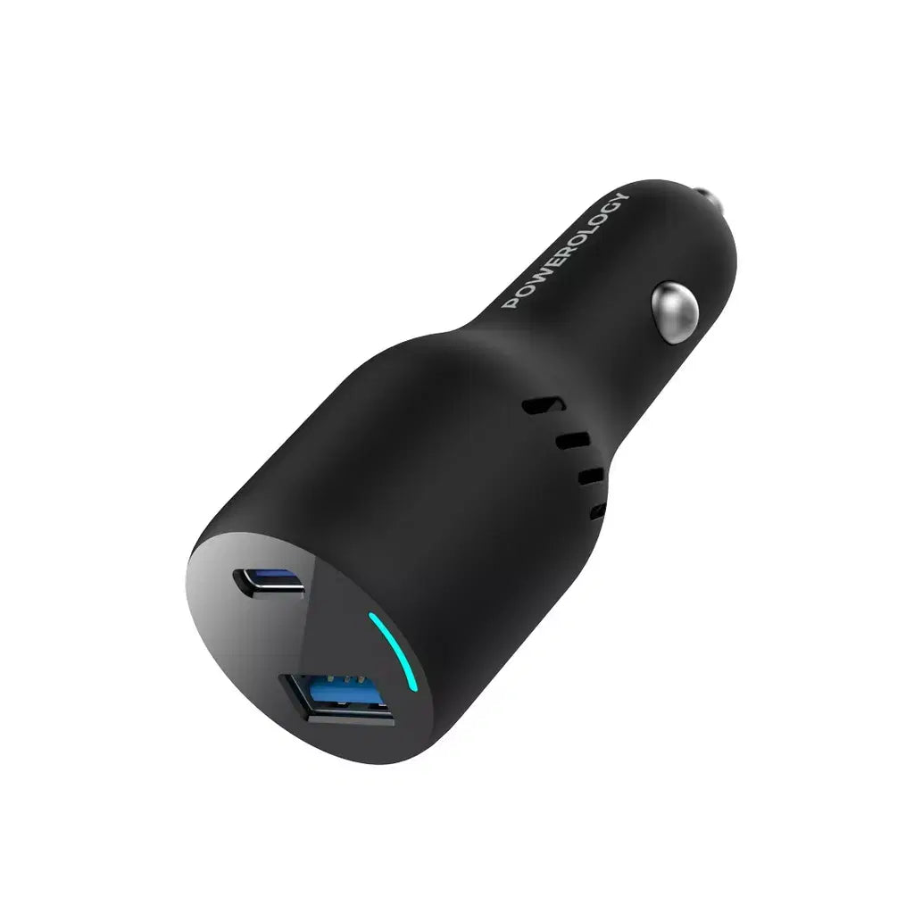 Powerology Dual Port Car Charger Black