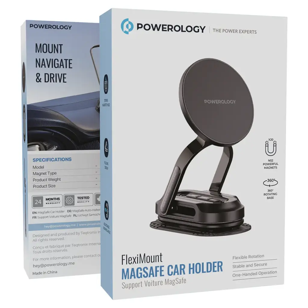 Powerology Fleximount Magsafe Car Holder Black