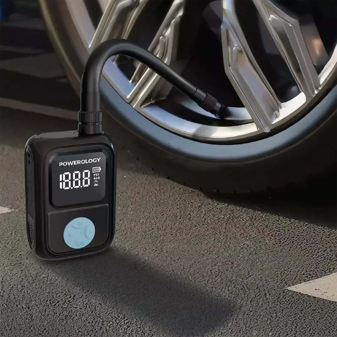 Powerology Portable Electric Tire Inflator Black