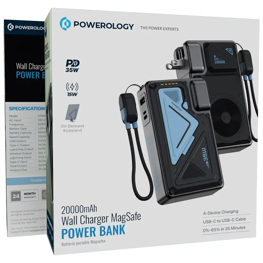 Powerology Powerbank Wall Charger Magsafe 20000Mah - Black(9904781982894)
