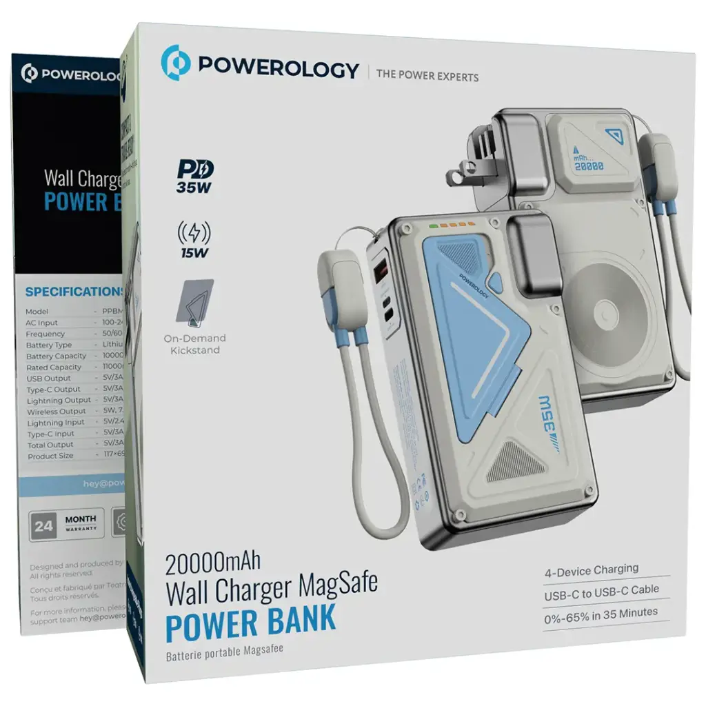 Powerology Powerbank Wall Charger MagSafe 20000mAh - White