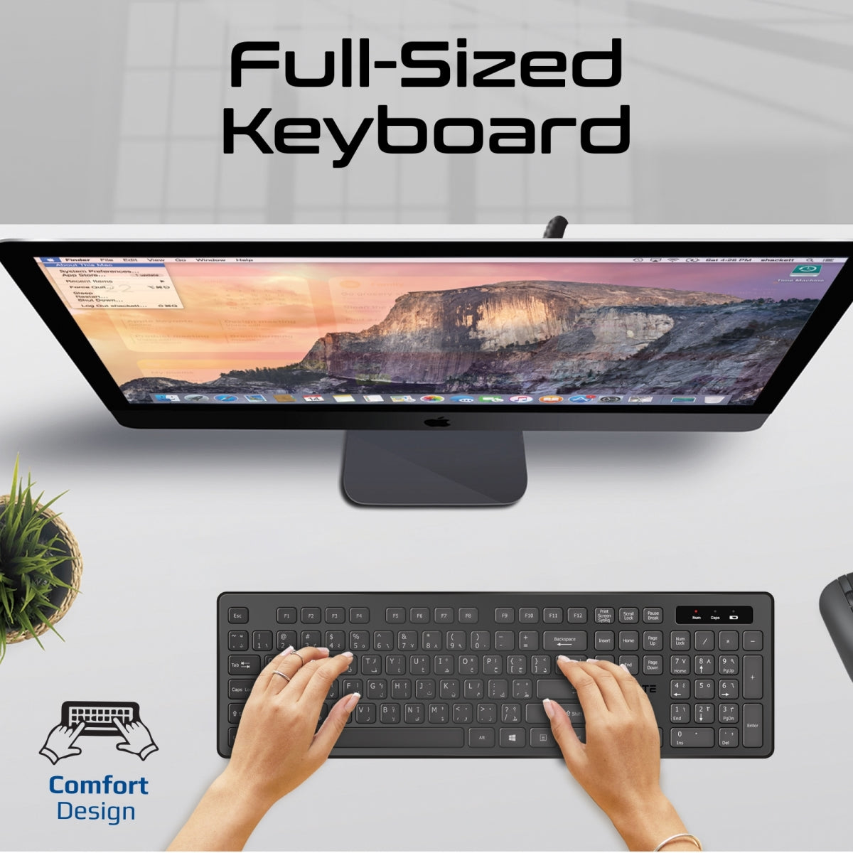 Promate English/Arabic Wireless Keyboard & Mouse Combo - Black - TJRD7JO