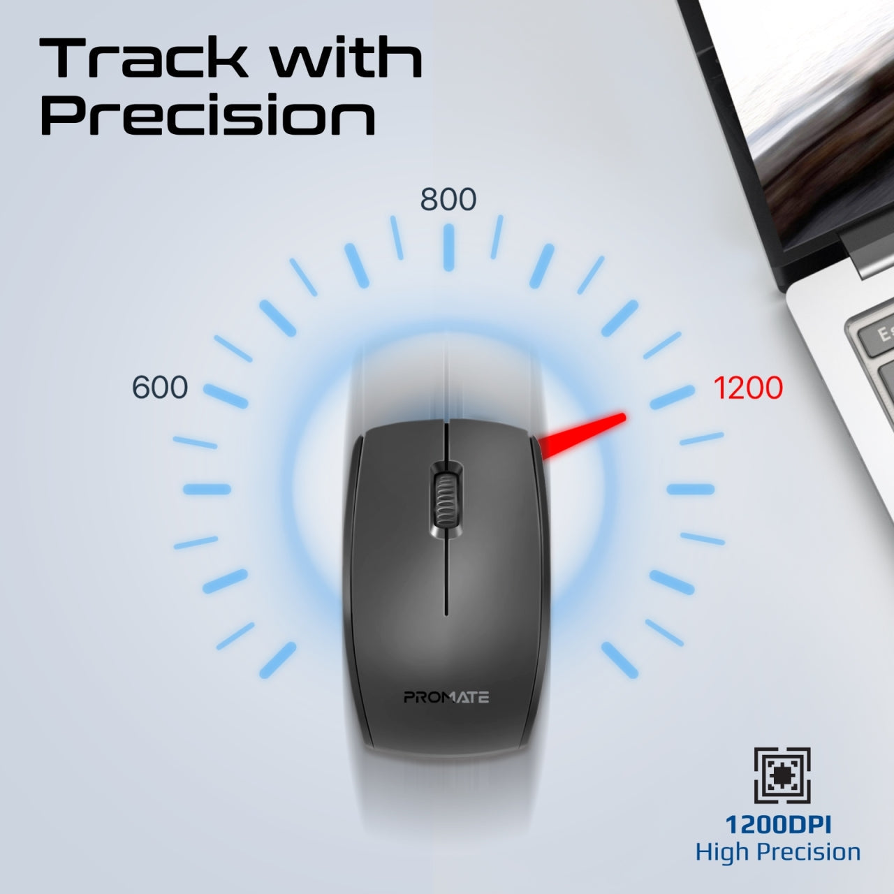 Promate ProCombo-14 English/Arabic Wireless Keyboard & Mouse Combo - Black - TJRLHVT