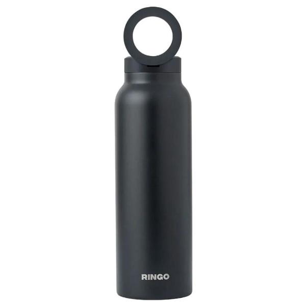 RINGO Water Bottle - 32 OZ/1 Litre - MagSafe Screw Lid / MagSafe Booster Ring (Black)