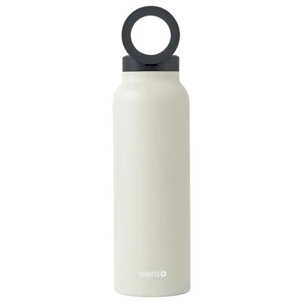 RINGO Water Bottle - 32 OZ/1 Litre - MagSafe Screw Lid / MagSafe Booster Ring (Ivory)