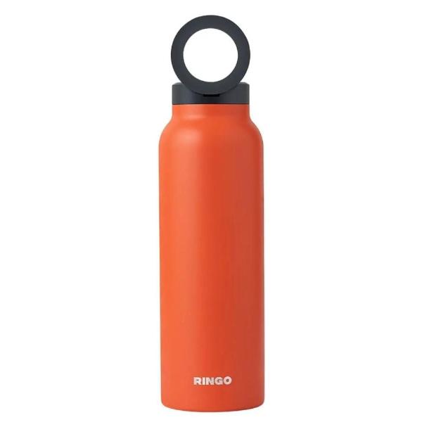 RINGO Water Bottle - 32 OZ/1 Litre - MagSafe Screw Lid / MagSafe Booster Ring (Orange)