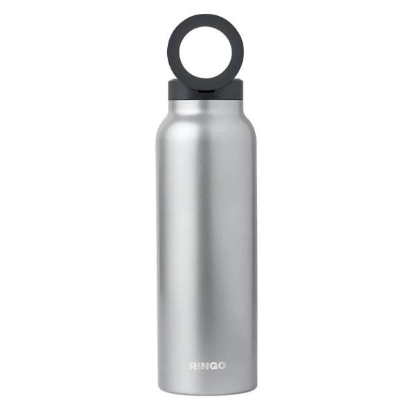 RINGO Water Bottle - 32 OZ/1 Litre - MagSafe Screw Lid / MagSafe Booster Ring (Stainless)