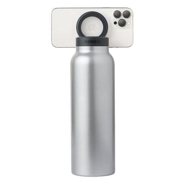 RINGO Water Bottle - 32 OZ/1 Litre - MagSafe Screw Lid / MagSafe Booster Ring (Stainless)