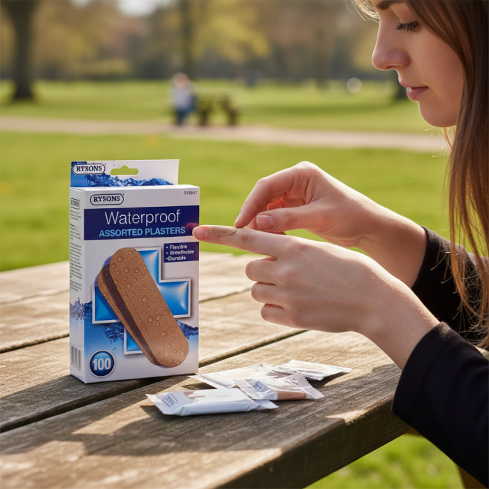 Rysons Waterproof Assorted Plasters - 100 Pack