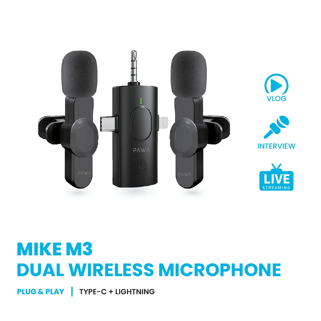 Pawa Mike M3 Dual Wireless Microphone