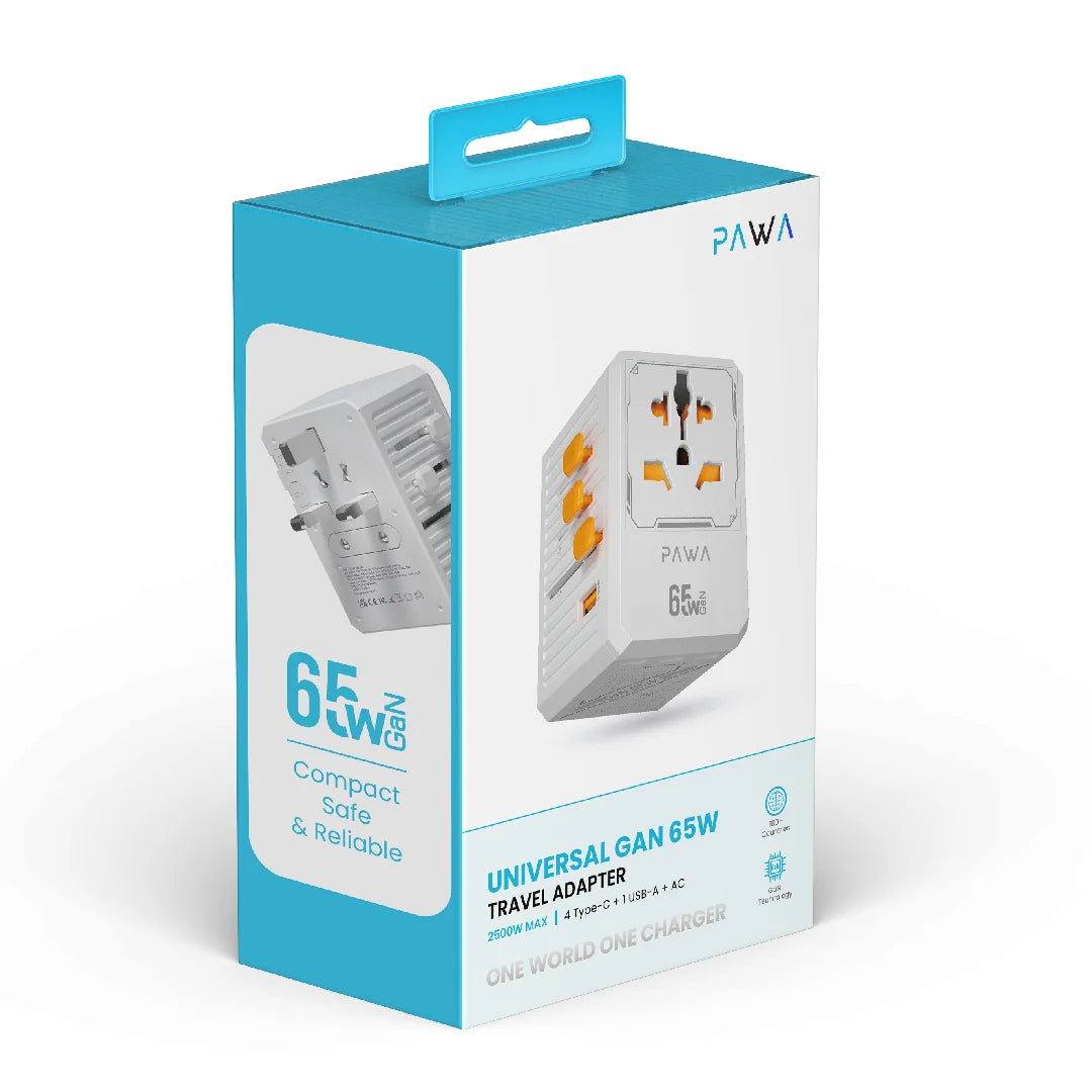 Pawa Universal GaN Travel Charger 65W - White