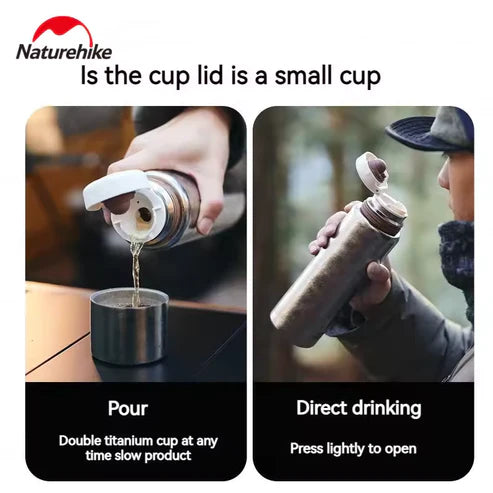 Naturehike Peak Titanium Thermos Cup - Silver (600ml)