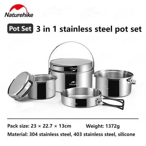 Naturehike Stainless Steel Pot Set