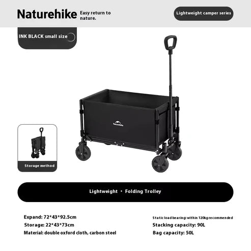 Naturehike Lightweight Folding Trolley - Black (50L)
