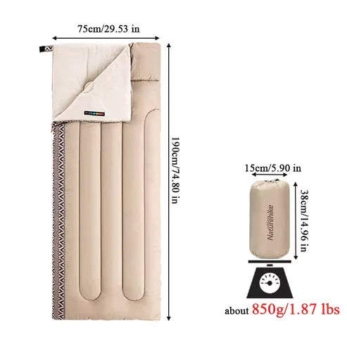 Naturehike Linglong L150 Sleeping Bag - Brown (Right Zipper) (190*75)