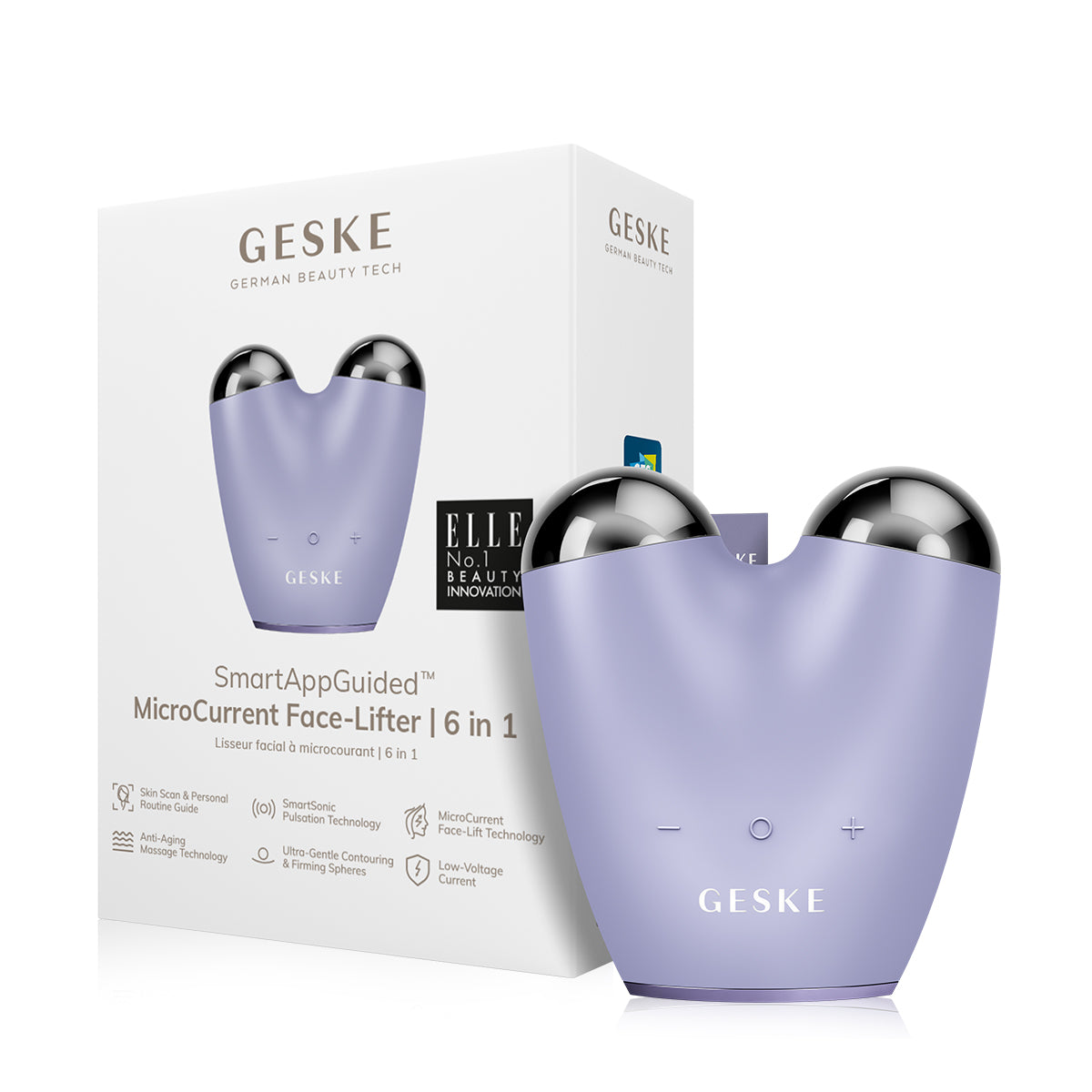 GESKE Face Care - Microcurrent Face Lifter - 6 In 1 - Purple