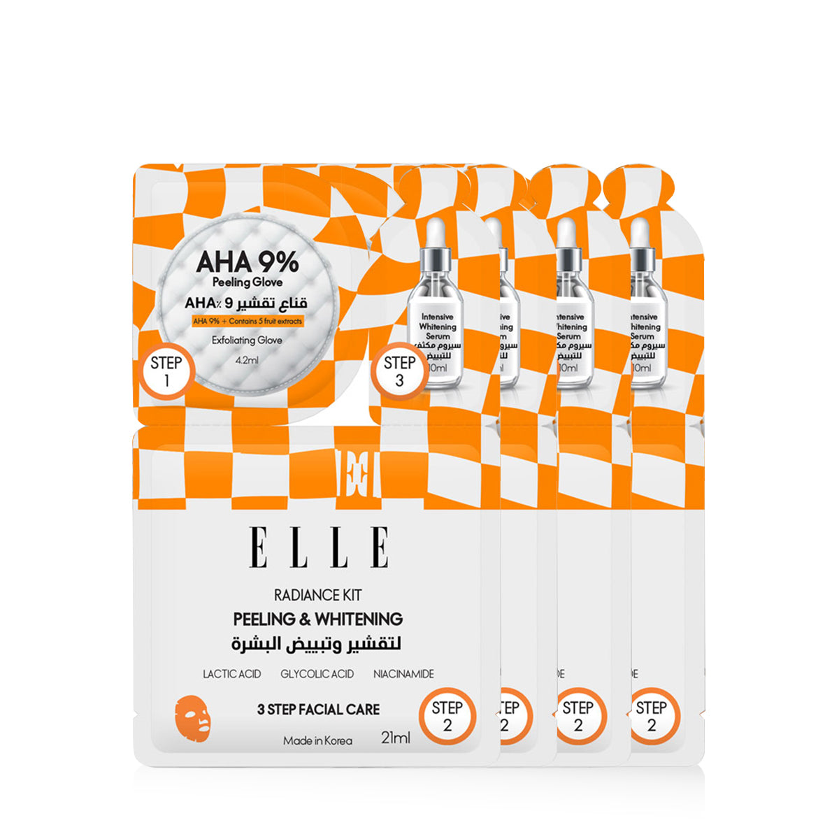 Elle Radiance Kit Peeling And Whitening Mask Pack Of 4