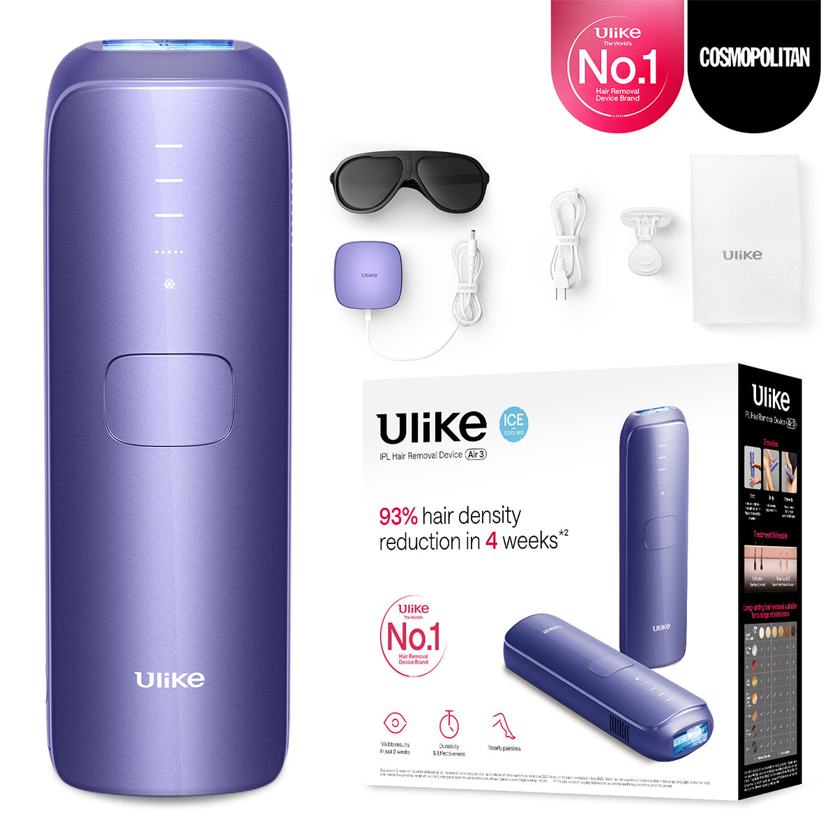 Ulike Sapphire Air 3 Ipl Hair Removal Device Without Leather Case,Purp