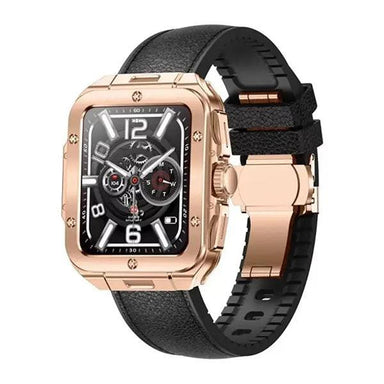 Swiss Military ALPS 2 Rose Gold Frame Black leather Strap - Future Store
