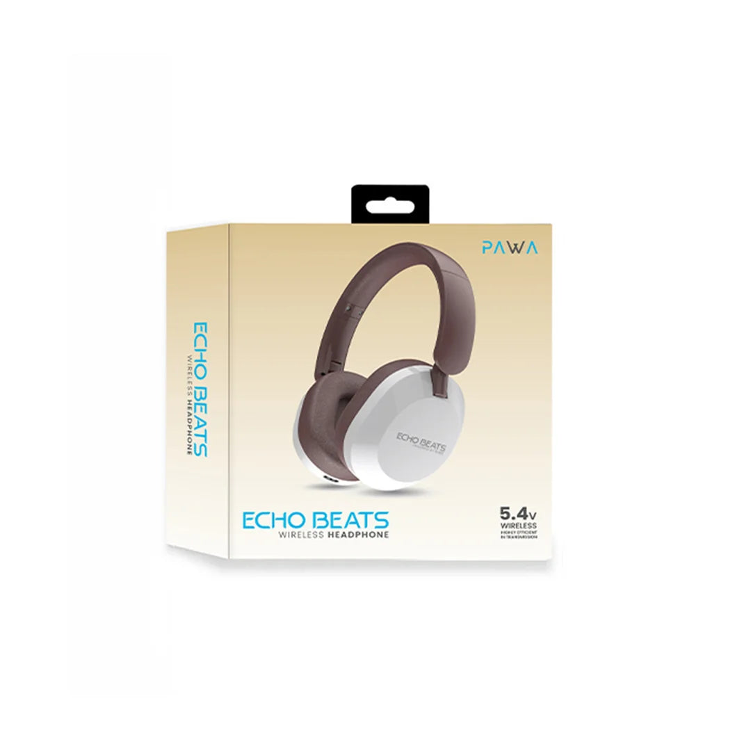 Pawa Echo Beats Wireless Headphone - Brown Silver
