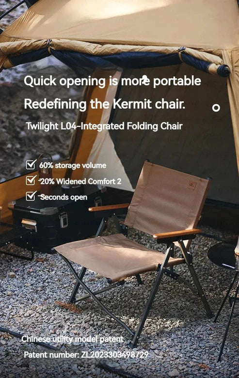 Naturehike Nightfall L04 Quick-Opening Folding Chair - Dark Coffee